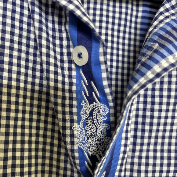 Robert Graham Mens Button Down Shirt Checkered Striped Preppy Size S - Picture 3 of 9
